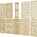 Various Decorative Room Dividers With Intricate Laser Cut Patterns And Designs 3d model