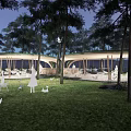 Modern gallery pavilion gallery 3d model