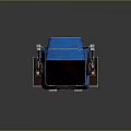 Blue Robot With Square Head Smiley Face On Screen And Metal Stand Wheels