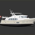 Modern Yacht Sailing by Speedboat 3d model