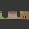 Decorative Stone Wall Model With Brick Texture And U Shaped Gaps On Reflective Surface