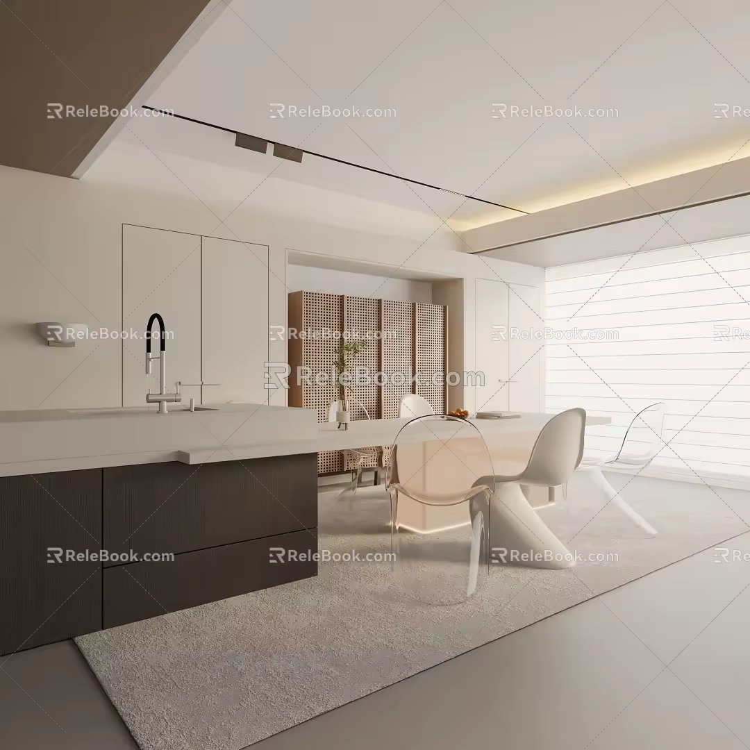 Modern table combination 3d model