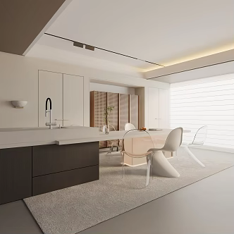 Modern table combination 3d model