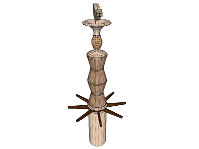 Outdoor Garden Light With Modern Multi Layer Structure And Metal Support Decoration 3d model