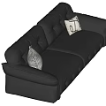 Comfortable Black Leather Sectional Sofa With Decorative Accent Pillows And Modern Design