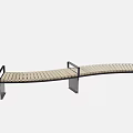 Modern Outdoor Bench With Wooden Slats And Sturdy Metal Frame Design