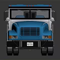Blue And White Armored Bank Truck With IBANK Logo On Side