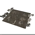 Metal Scene Components With Various Shapes And Detailed Model Parts