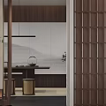 Modern Living and Dining Room Interior With Sofa Coffee Table Fireplace And Window