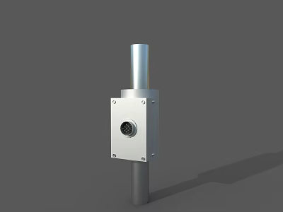 Industrial Equipment Featuring Metal Cylindrical Structure And Square Control Box Circular Interface 3d model