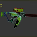 Green And Black Tactical Assault Rifle With Scope And Modern Design
