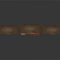 Three Classic Wooden Drawer Cabinets in Dark Brown and Red with Golden Handles