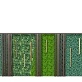 Modern Green Wall Design With Vertical Wooden Strips And Lush Green Plants