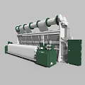 Advanced Industrial Textile Machine With Multiple Green White Rollers And Control Panel
