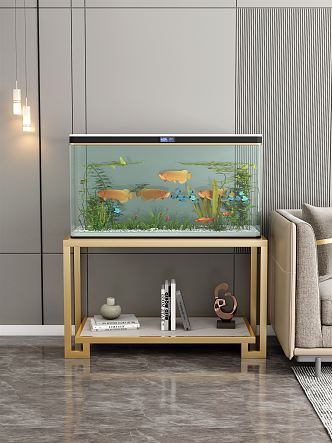 Light Luxury Fish Tank Fish Tank Aquarium Fish Tank Rack 3d model