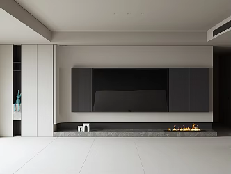 Modern living room TV background wall 3d model