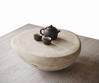 Modern stone coffee table 3d model