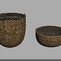 Practical Wicker Storage Baskets Two Different Sizes Handwoven Design For Home Use