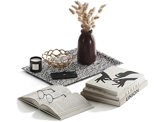 Modern Ornaments Combination Book Ornaments 3d model