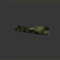 Green Mountain Terrain Model With Detailed Topography And Support Lines