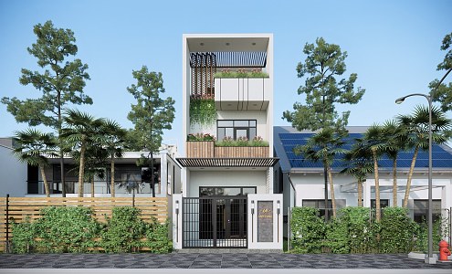 Modern single-family villa 3d model