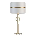 Sleek Modern Table Lamp With Gold Metal Stand And White Fabric Shade Design Detail
