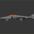 3D Rendered Silver Fighter Jet Model With Orange Cockpit On Dark Reflective Background