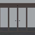 Modern Sliding Door With Gray Frame And Clear Glass Panels For Home