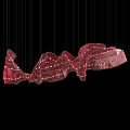 Unique Wavy Red Mesh Wall Lamp with LED Glowing Modern Decorative Design