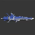 Blue Sci Fi Spaceship Design Featuring Futuristic Antennas And Advanced Equipment