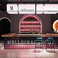Modern Bar Qingba Bistro Bar Tacker Block Area Bar Counter Cashier Bar Cabinet Card Block Sofa 3d model