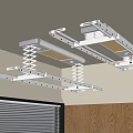 Ceiling Mounted Clothes Hanging Rack With Springs And Built In Lights For Home Use