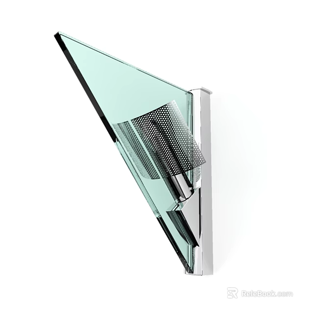 Modern Wall Lamp With Glass Panel And Metal Frame For Home Lighting 3d model 