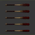 Bloodstained Spiked Baseball Bats With Wooden Handles And Sharp Spikes