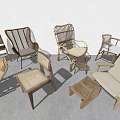 Leisure Chairs Collection with Wicker Rattan and Wooden Frame Designs