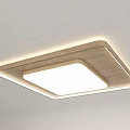 Modern Ceiling Light With Square And Round Shapes Wooden Frame Soft Illumination 3d model