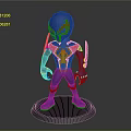 Blue Red Spider Man Figure With Detailed Logo And Posable Arms On Black Base
