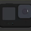 Portable Electronic Device Featuring Dual Blue Screens White Body Control Buttons And Indicator Lights