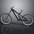 Black Mountain Bike With White Seat Modern Frame And Large Tires