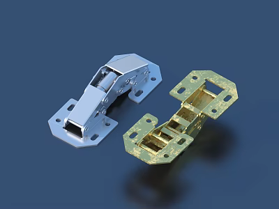 Silver and Gold Metal Hinges for Furniture Door Cabinet Hardware Fittings 3d model