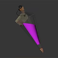 Transparent Conical Commercial Equipment With Purple Liquid And Cork Stopper