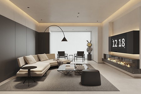 modern living room 3d model