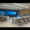 Command Hall Operation Console Science and Technology Sense Booth Fire Monitoring Desk Dispatching Computer Desk Baking Paint Desk Computer Room Office Exhibition Number 3d model
