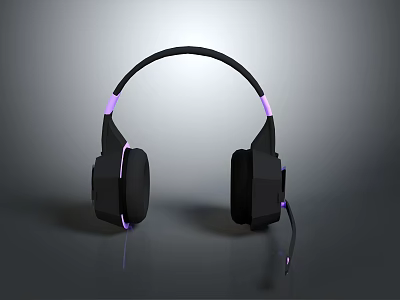 Gaming Headset With RGB Lighting And Comfortable Ear Cups 3d model