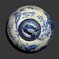 Blue and White Decorative Porcelain Vase With Dragon Lid And Tree Patterns