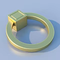 Black Gold Brown Circular Decorative Rings With Square Blocks On Blue Surface 3d model