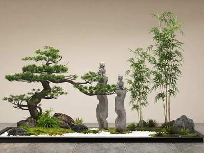 New Chinese bamboo landscape sketch 3d model
