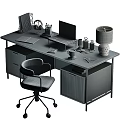 Elegant Modern Pink Gold Desk Chair Set with White Tabletop and Storage for Home Office
