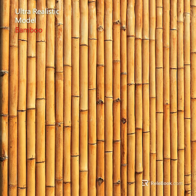 Bamboo Partition with Vertical Sticks as Natural Room Divider 3d model 
