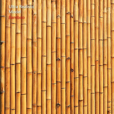Bamboo Partition with Vertical Sticks as Natural Room Divider 3d model